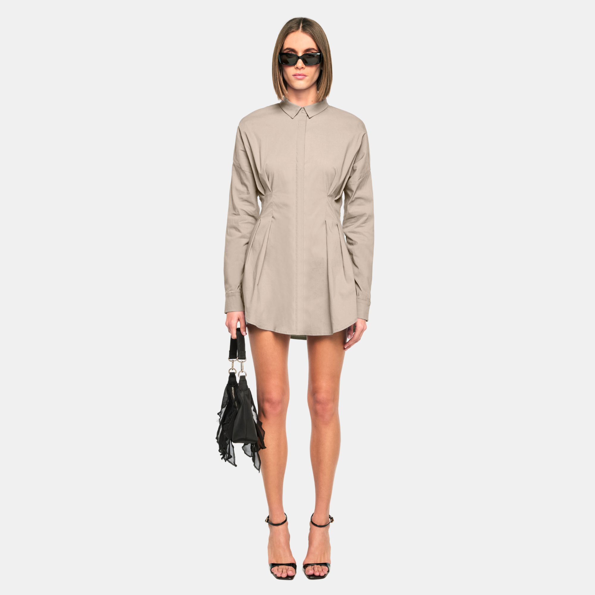 OW Collection ELLA Shirt Dress Dress 036 - Tan
