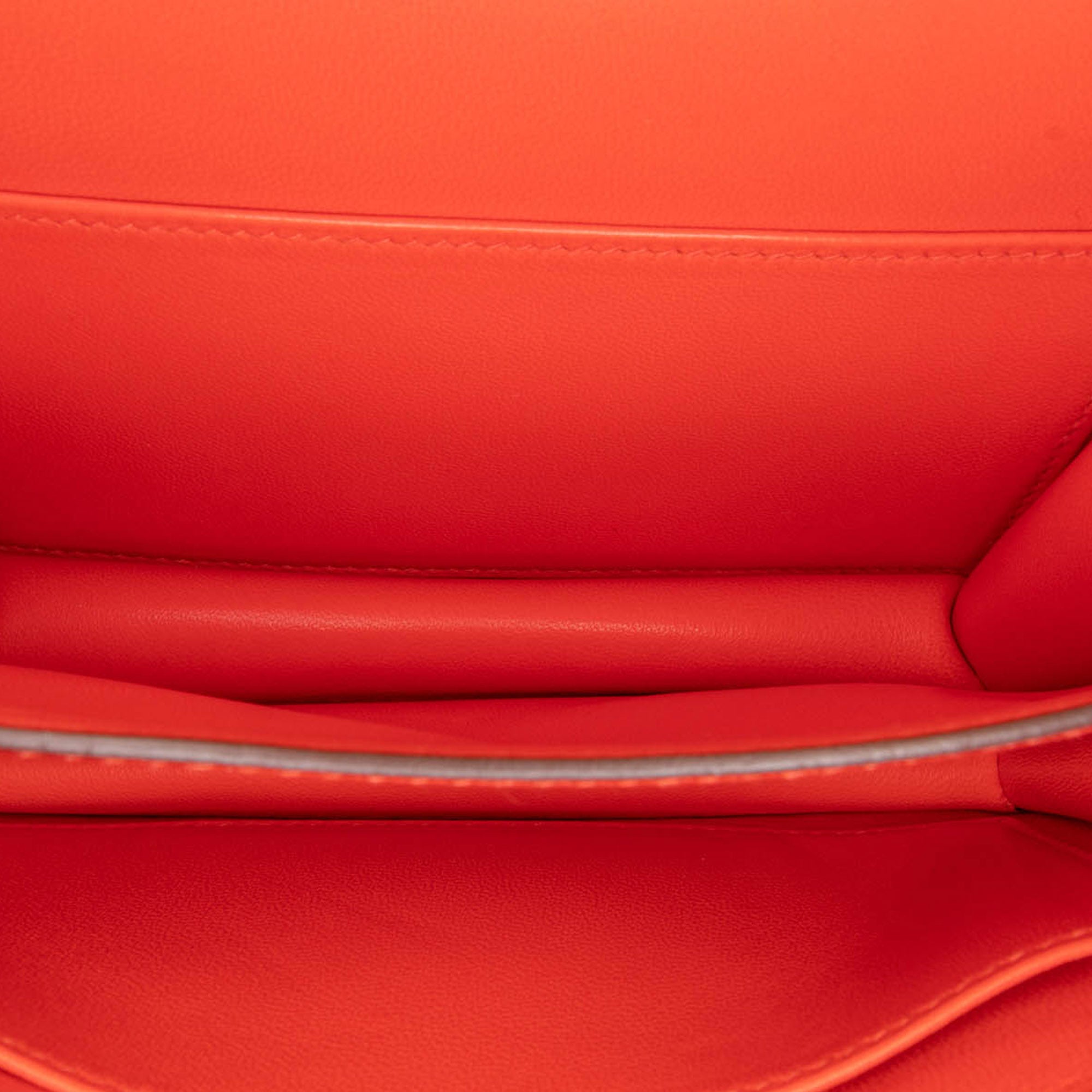 Hermes | Pre-Owned Mini Tadelakt Constance 18 with Silver Logo | Red