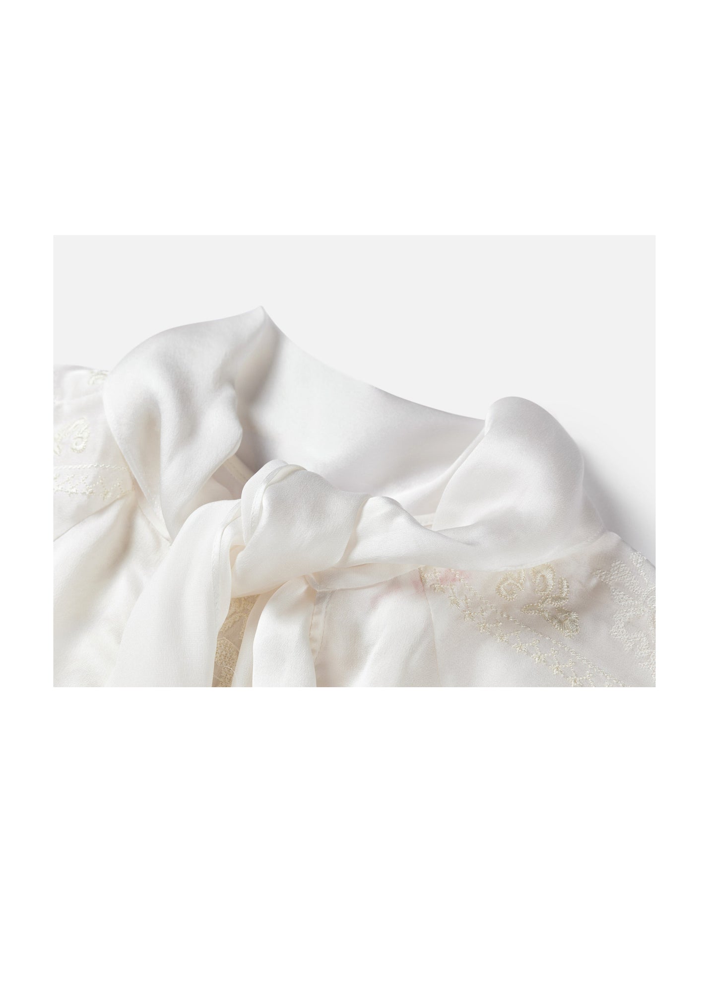 Embellished Silk Blouse | White