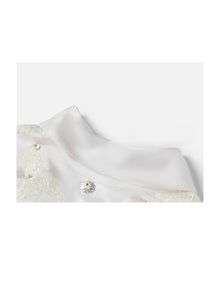 Embellished Silk Blouse | White