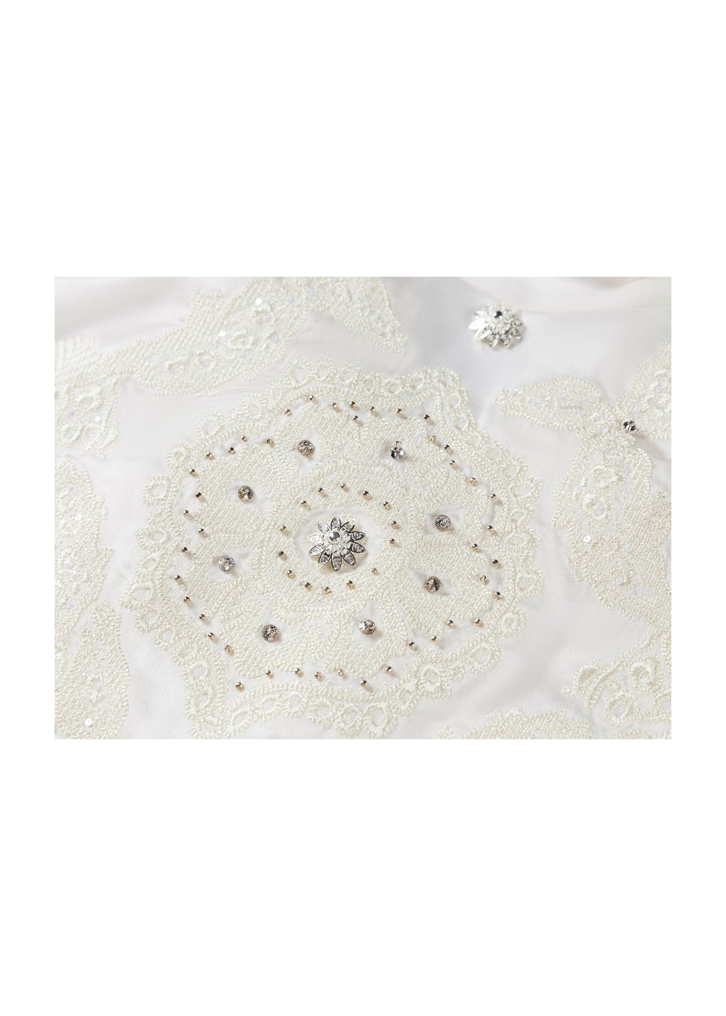 Embellished Silk Blouse | White