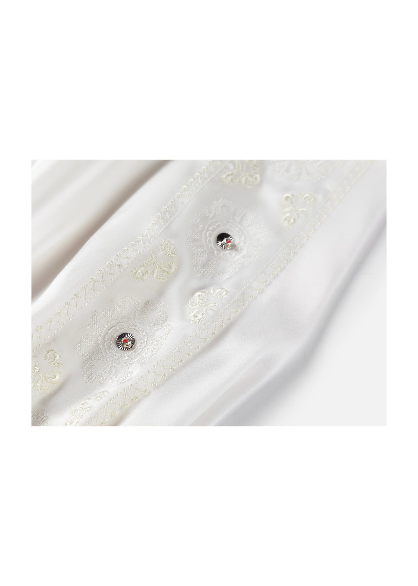 Embellished Silk Blouse | White