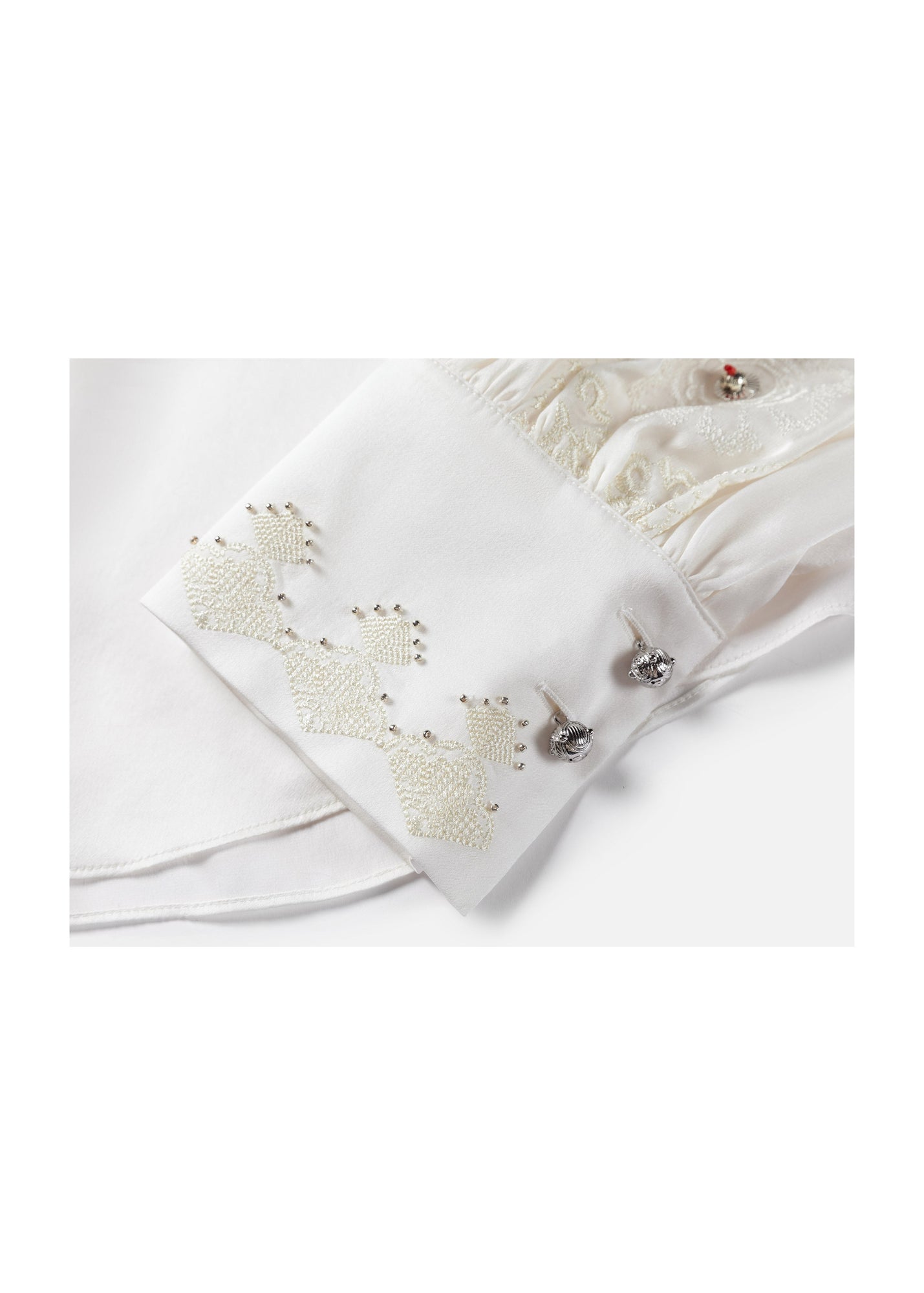Embellished Silk Blouse | White