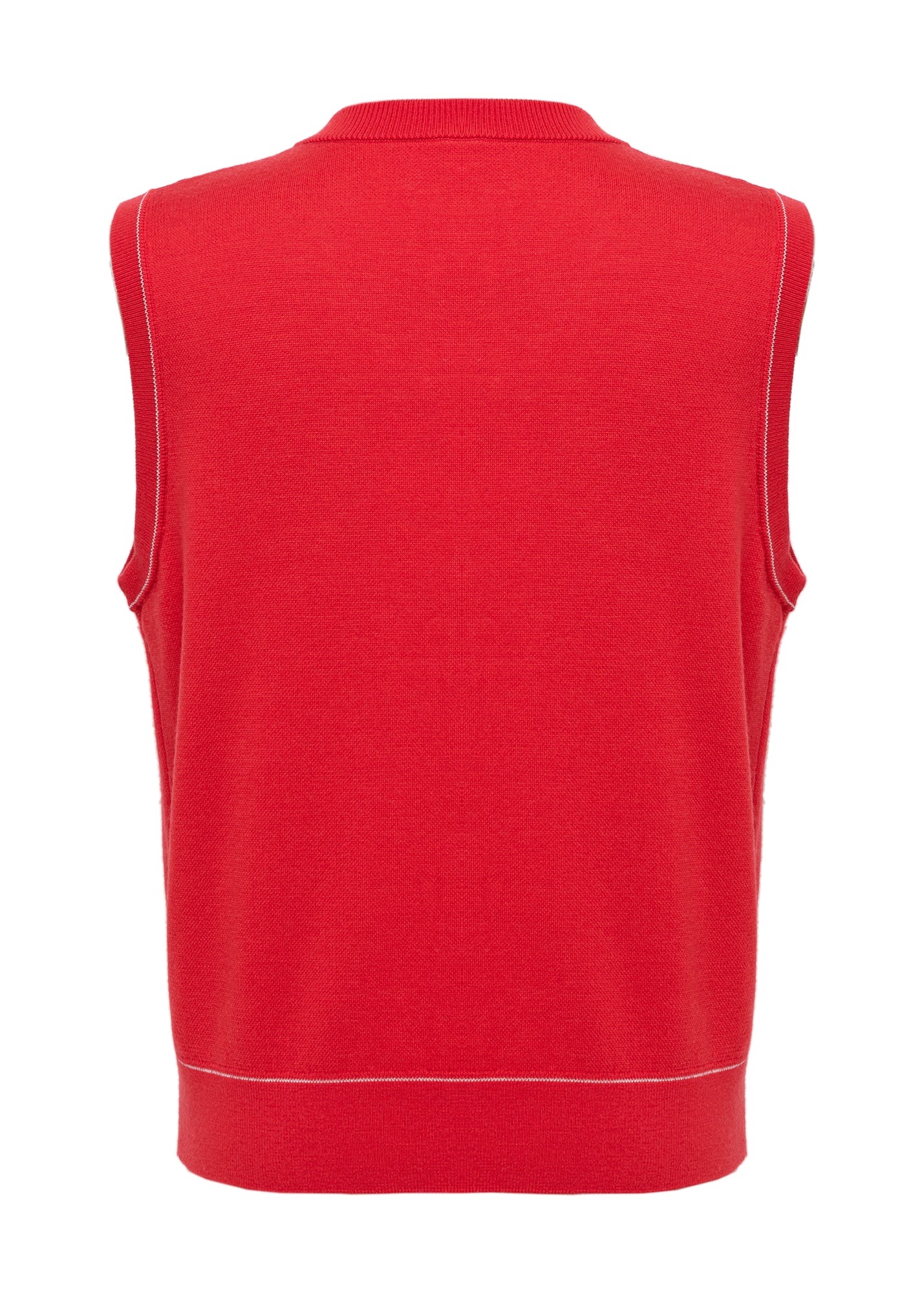 Embossed Knit Vest | Red