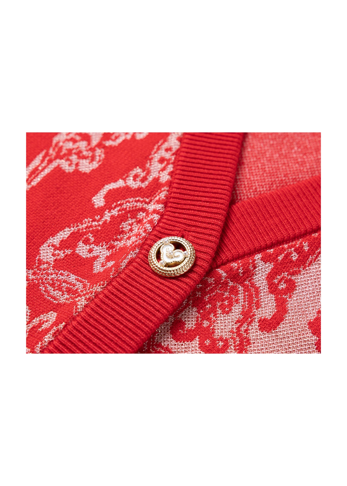 Embossed Knit Vest | Red