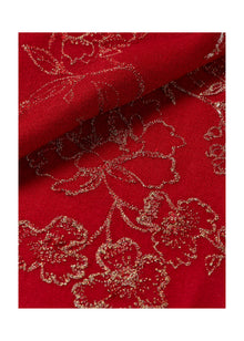 Embroidered Cashmere Shawl | Red