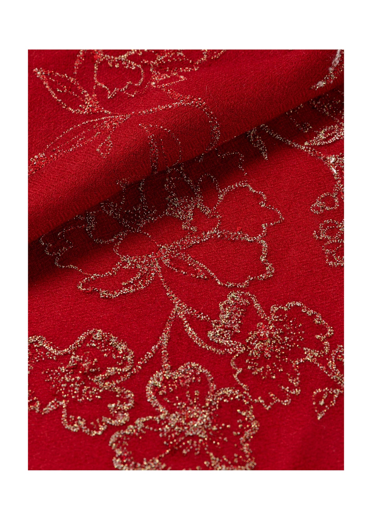 Embroidered Cashmere Shawl | Red