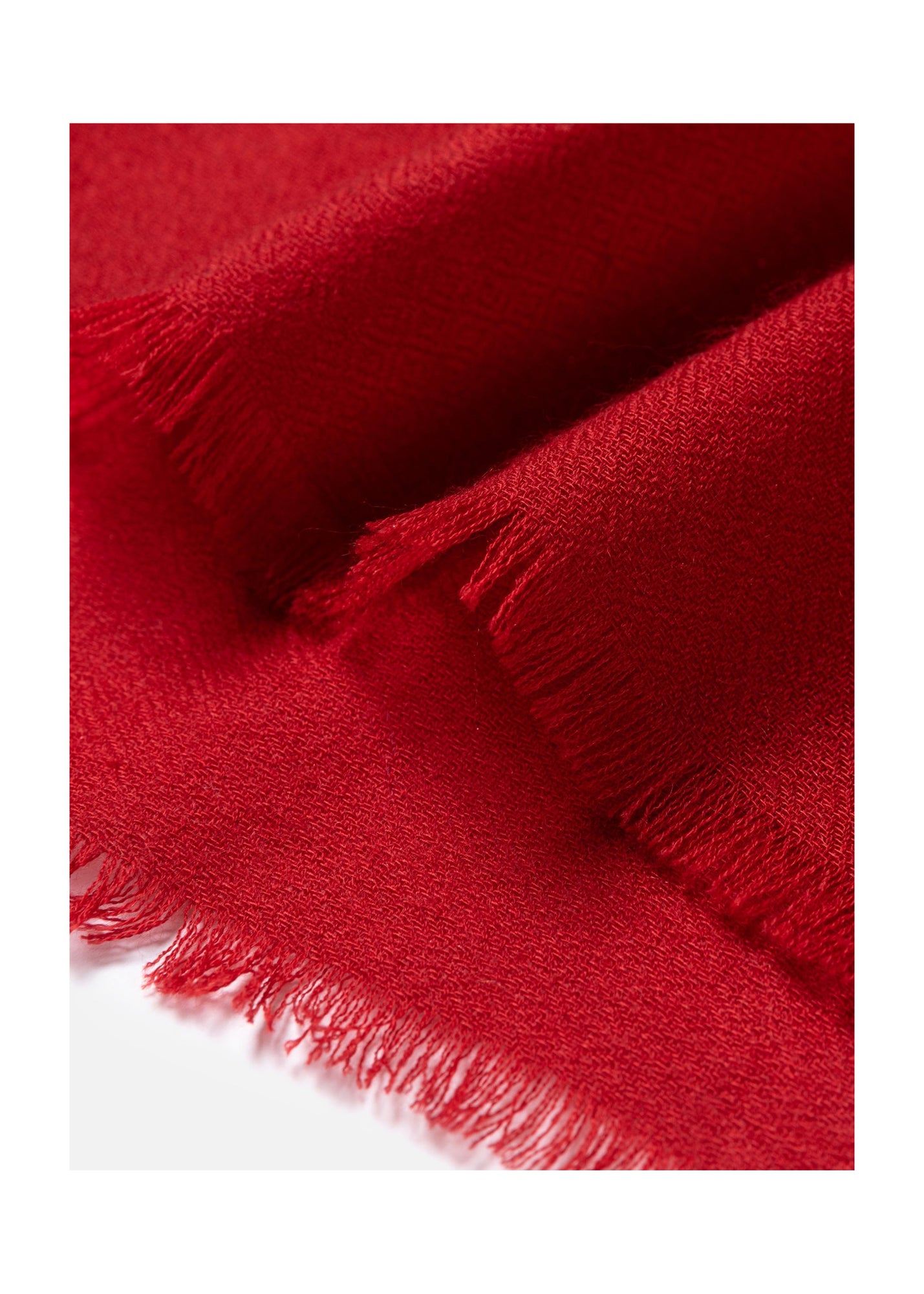 Embroidered Cashmere Shawl | Red