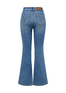 Embroidered Flare Jeans | Blue