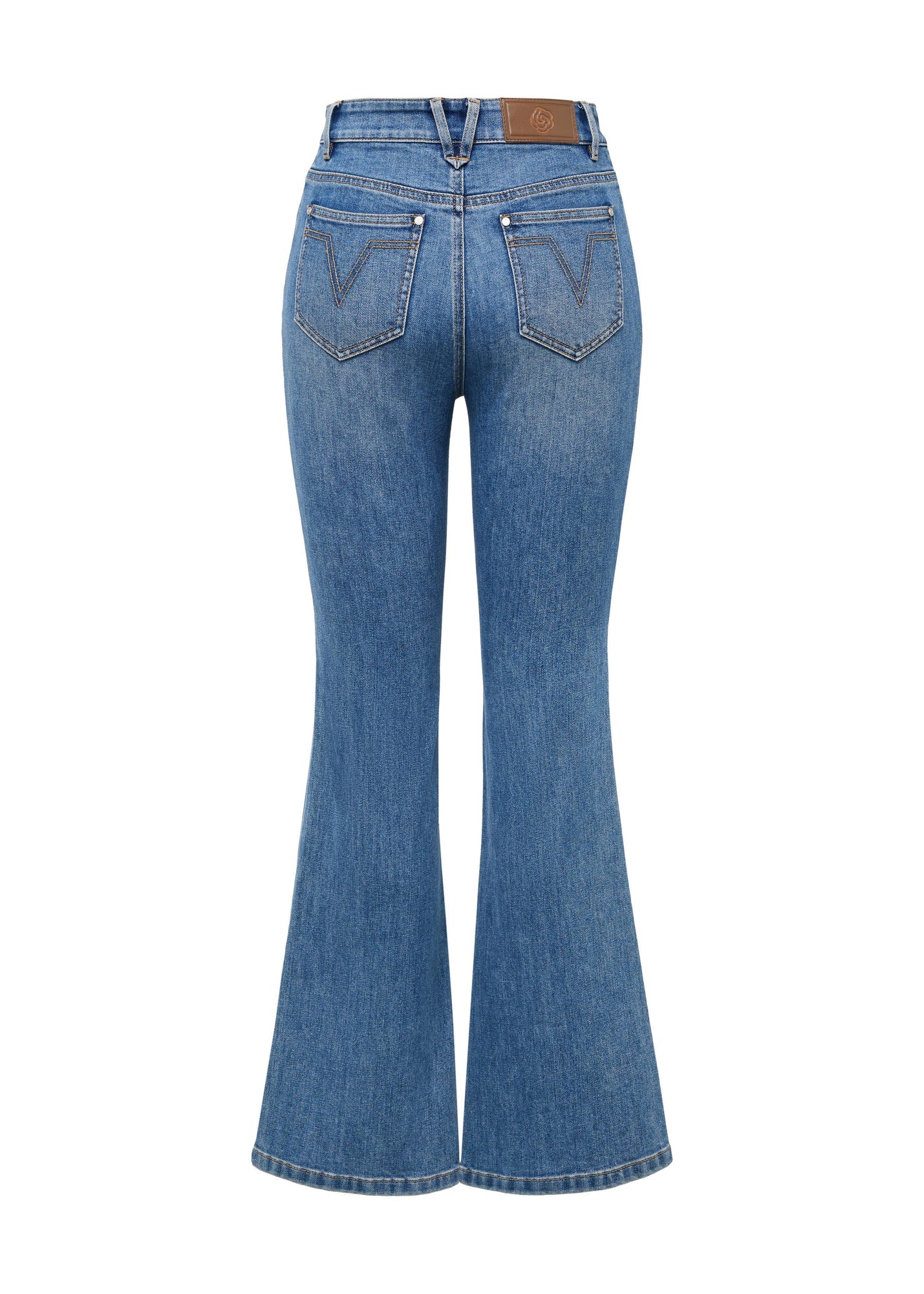 Embroidered Flare Jeans | Blue