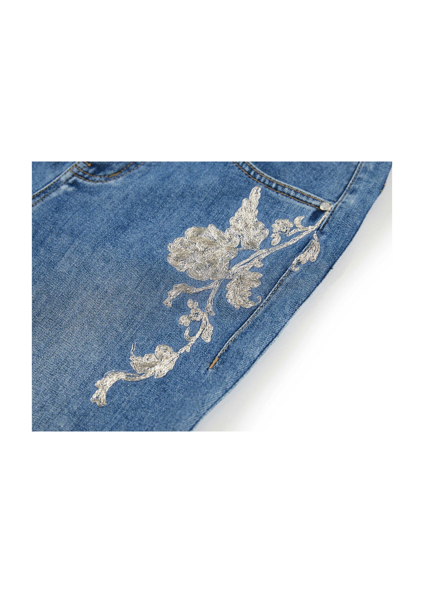 Embroidered Flare Jeans | Blue