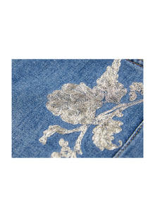 Embroidered Flare Jeans | Blue