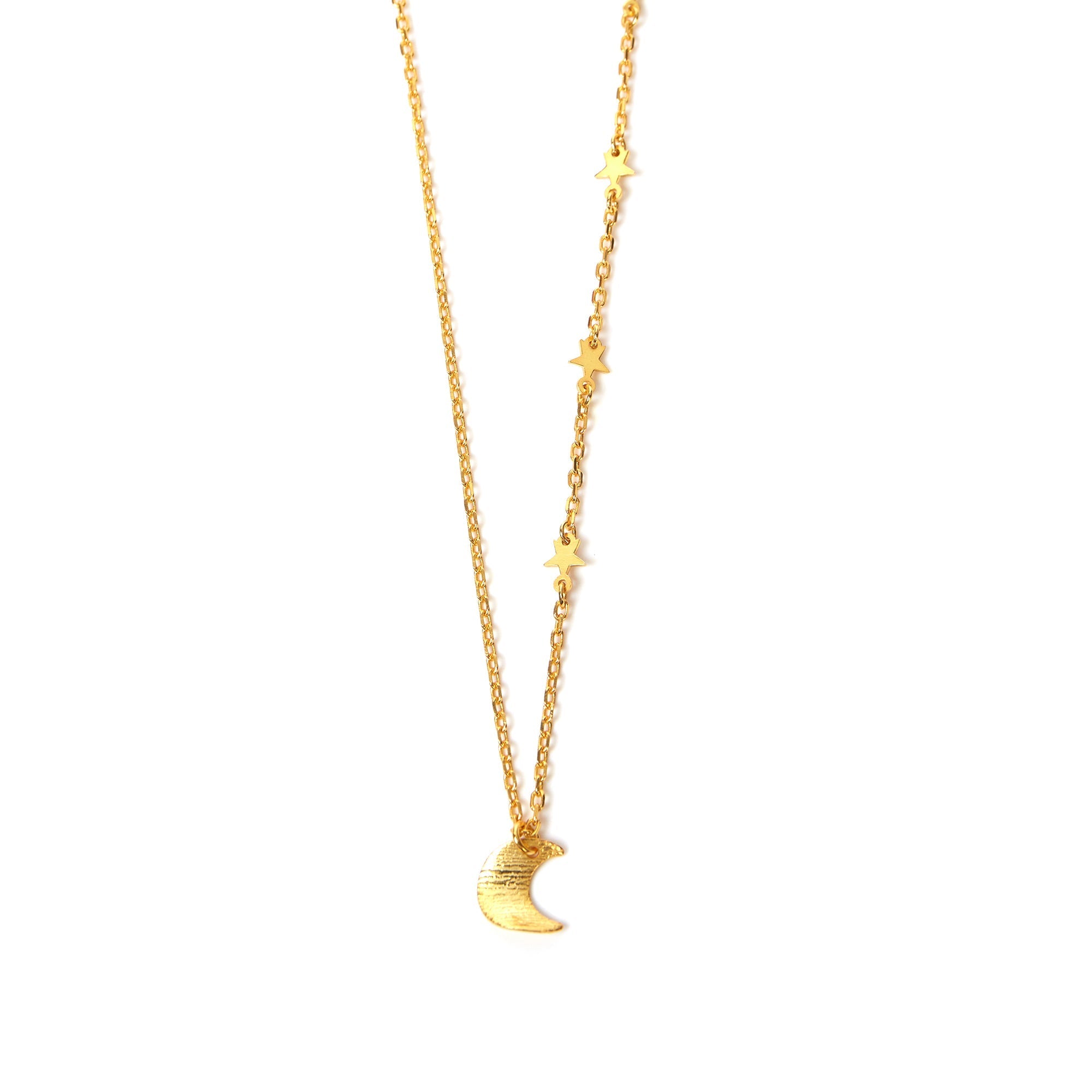 Crescent Star Necklace | Gold Plated
