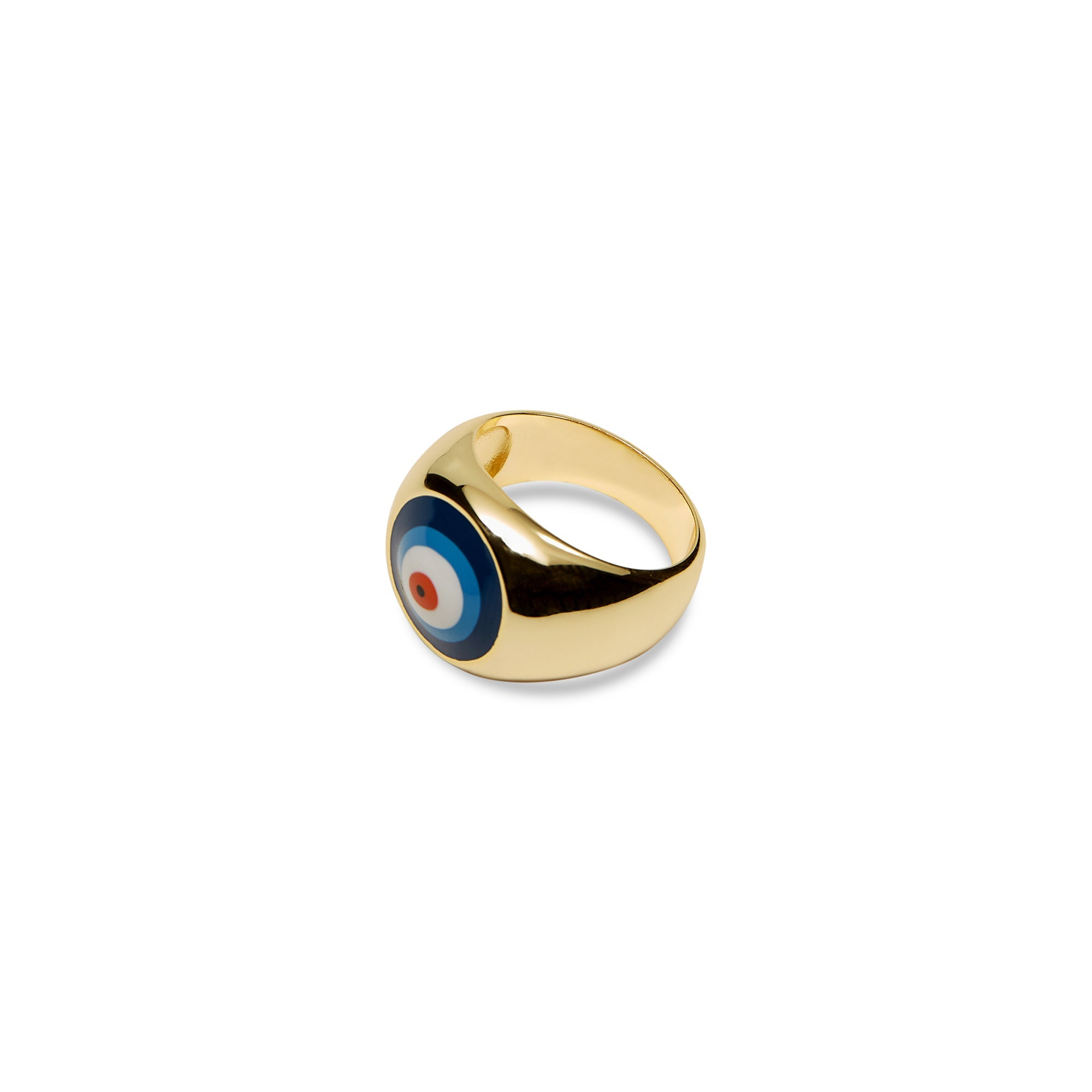 large evil eye signet ring