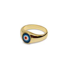 The Small Evil Eye Signet Ring | Gold Vermeil