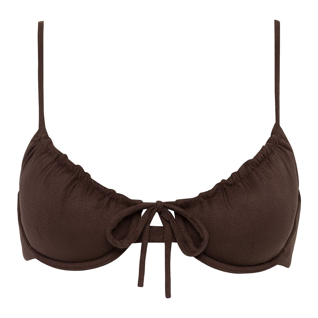 Lucy Bikini Top | Espresso Suede