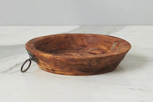 Vintage Wood Bowl with Iron Handle | Natural | Small