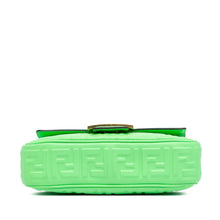 Fendi | Pre-Owned Zucca Embossed Leather Chain Midi Baguette - IV | Green/Light Green