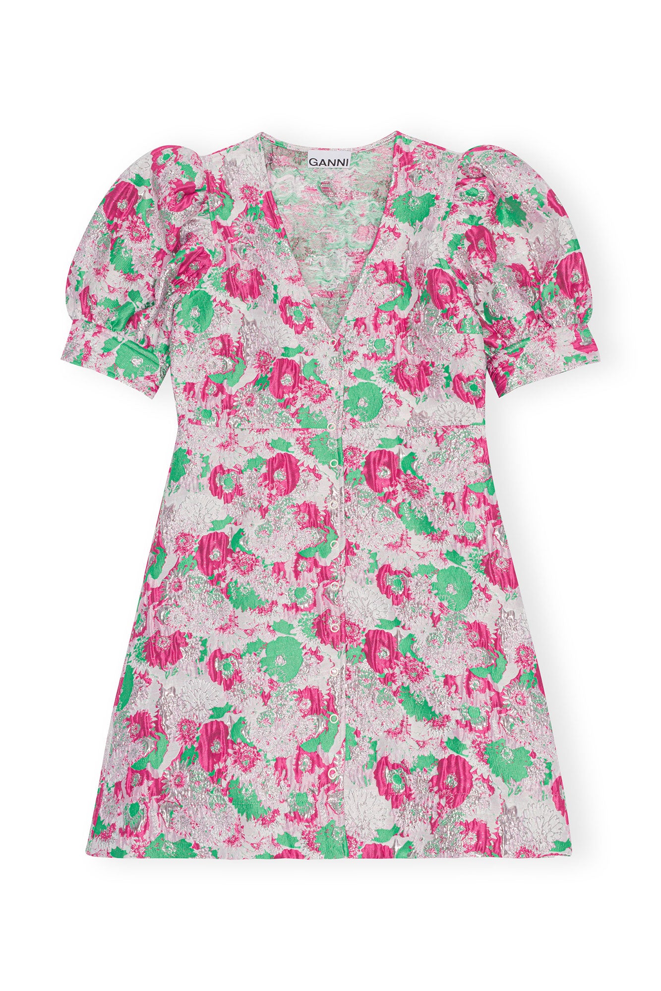 3D Jacquard Button Down Mini Dress | Sugar Plum