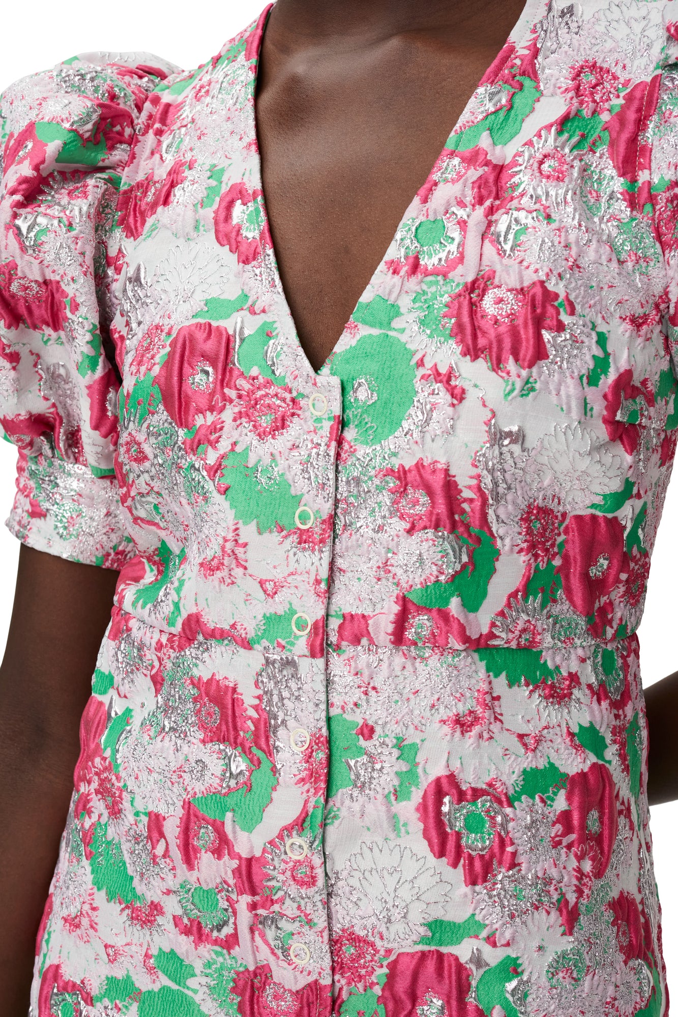 3D Jacquard Button Down Mini Dress | Sugar Plum