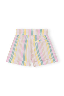 Stripe Cotton Elasticated Shorts | Multicolour