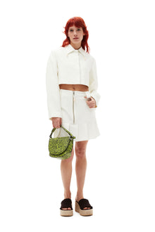 Slub Linen Mini Skirt | Egret