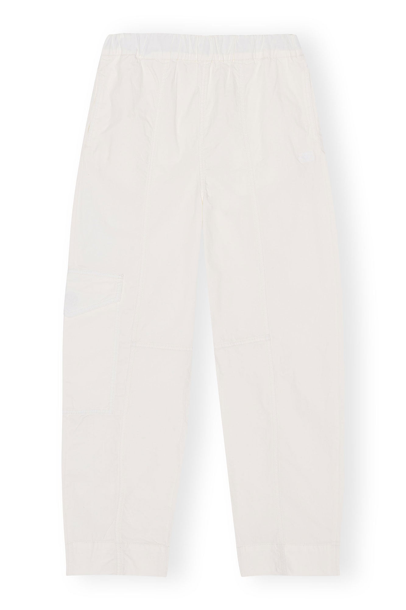 Washed Cotton Canvas Elasticated Curve Pants | Egret