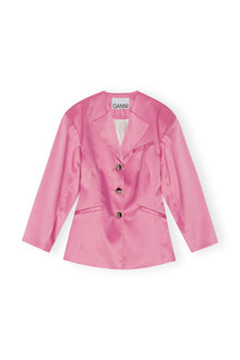 Double Satin Fitted Blazer | Wild Orchid