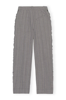 Herringbone Suiting Relaxed Pleated Pants | Frost Gray