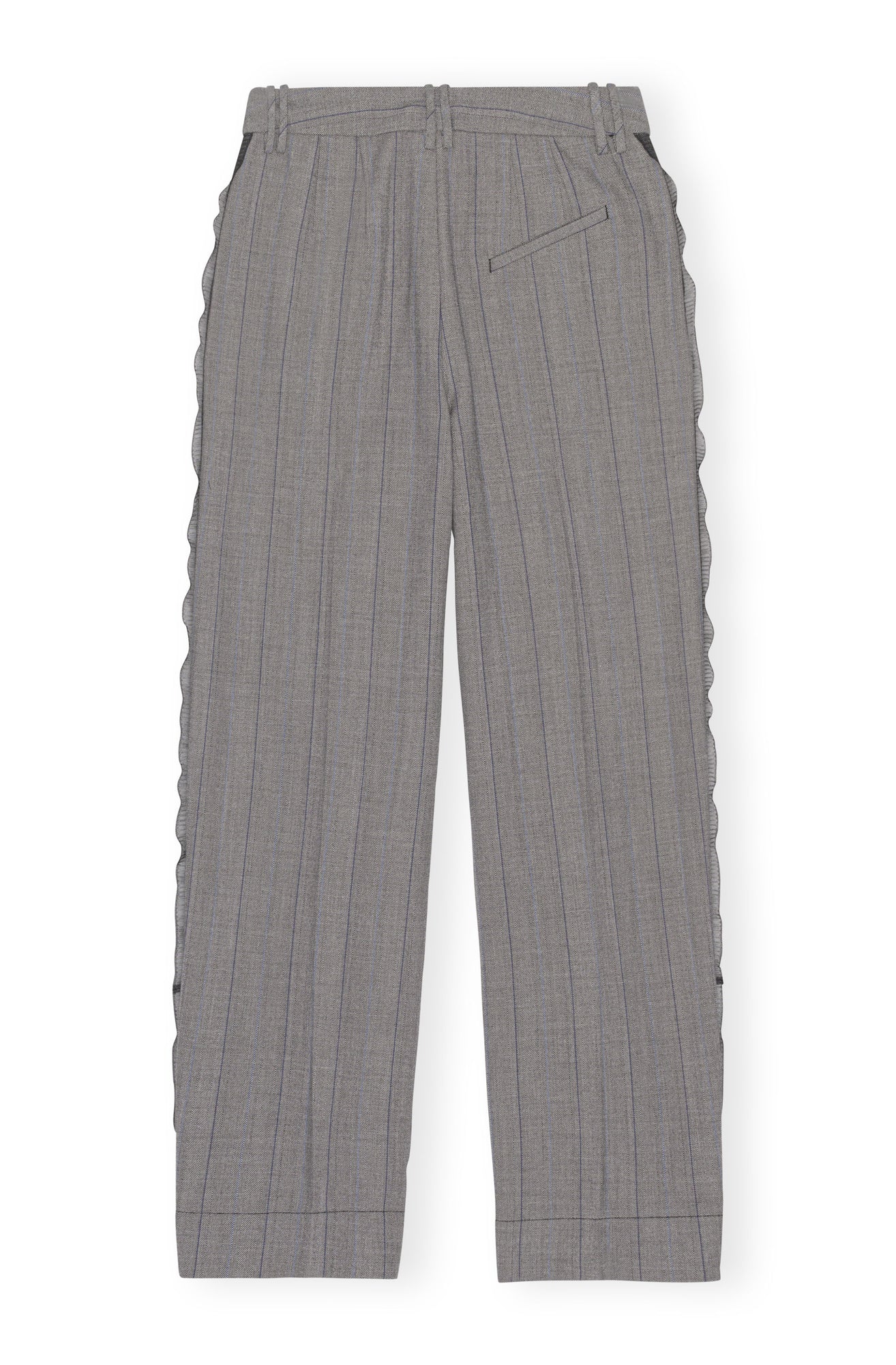Herringbone Suiting Relaxed Pleated Pants | Frost Gray