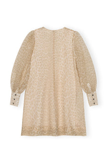 Organza A-shaped Mini Dress | Oyster Gray