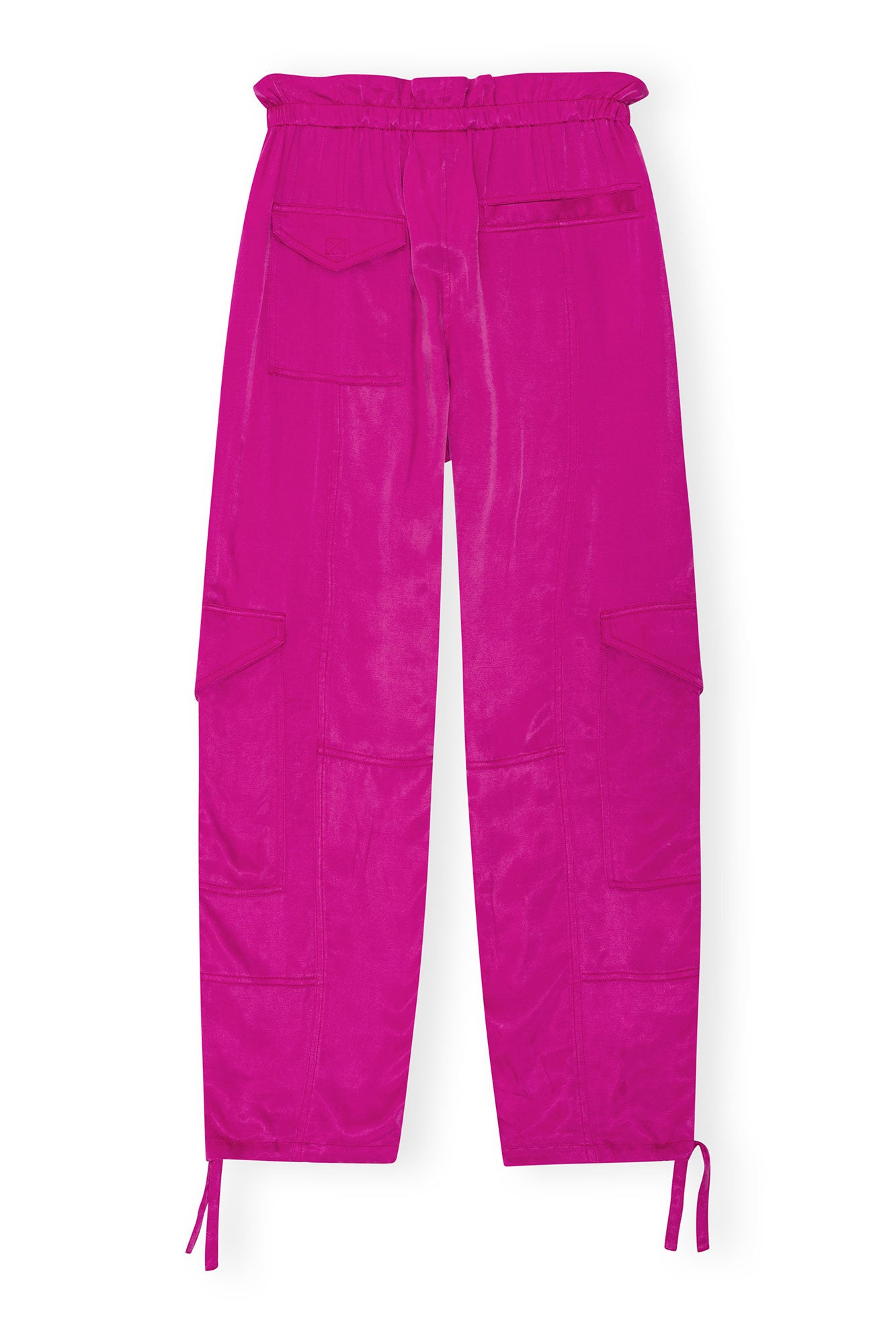 Washed Satin Pocket Pants | Fuchsia Red