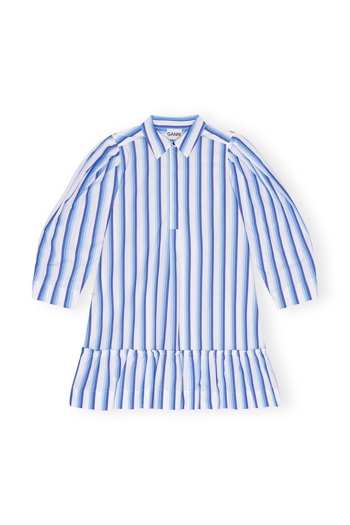 Stripe Cotton Mini Shirt Dress | Silver Lake Blue