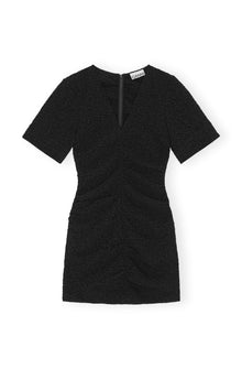 Textured Suiting Mini Dress | Black