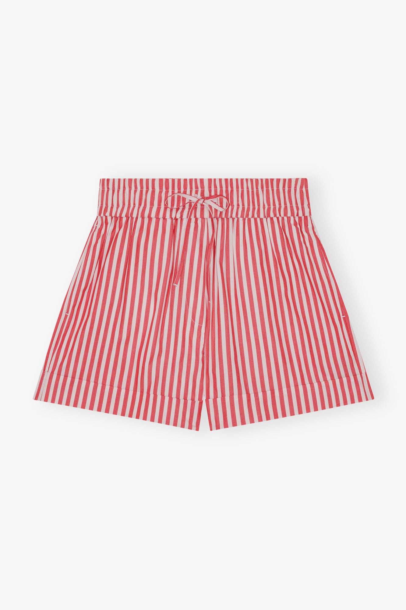 Stripe Cotton Elasticated Shorts | Barbados Cherry