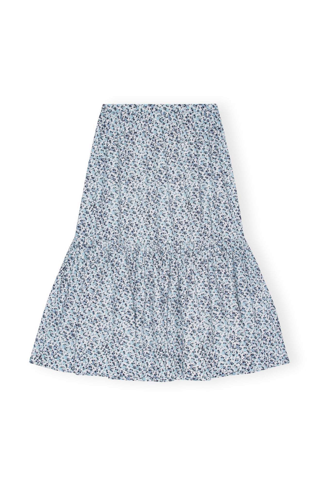 Printed Cotton Maxi Flounce Skirt | Glacier Lake
