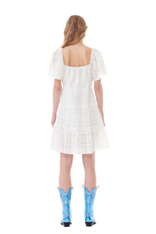 Light Broderie Anglaise Layer Dress | Egret
