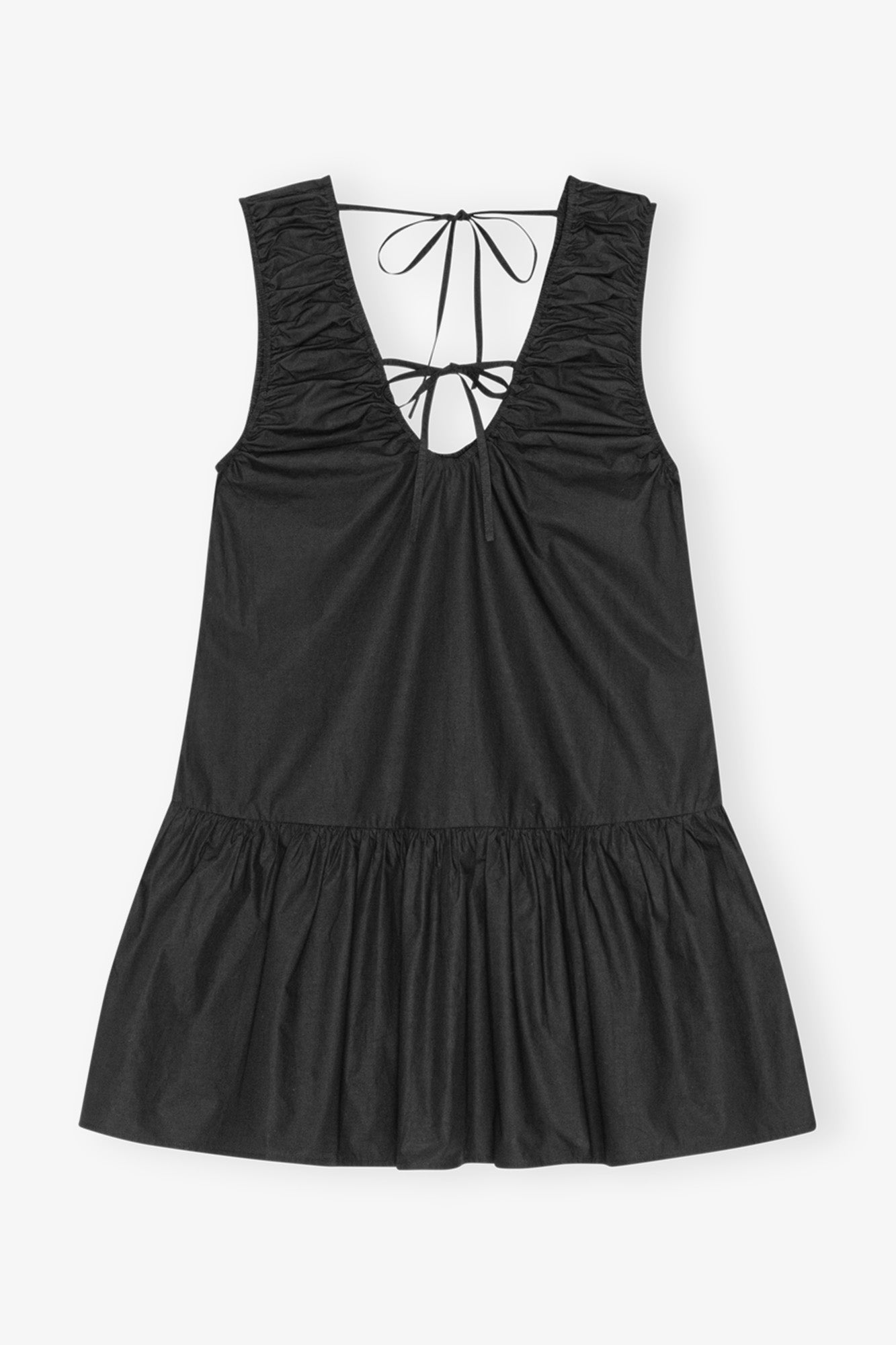 Cotton Poplin Mini Dress | Black