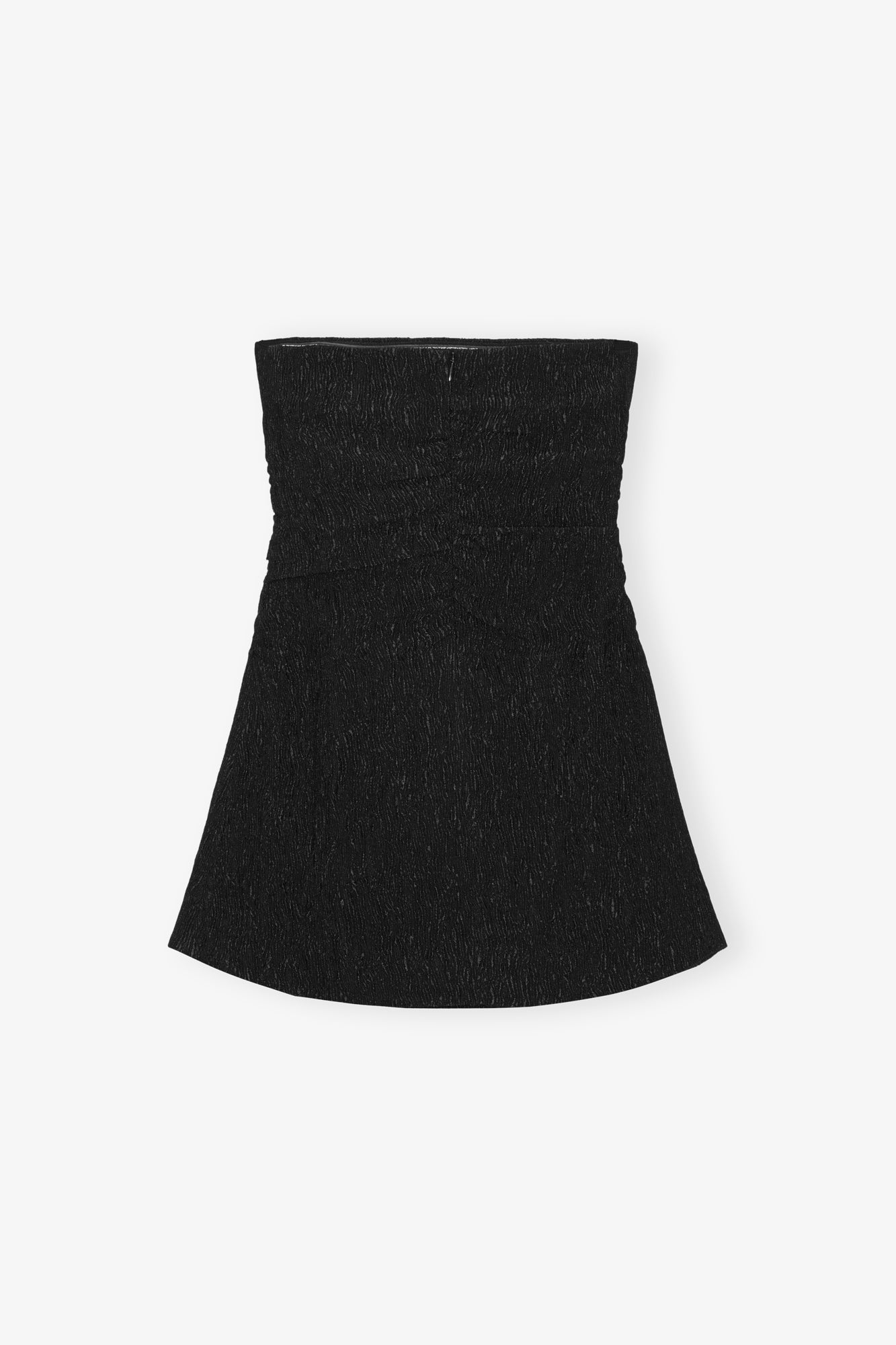 Viscose Stretch Crepe Strapless Top | Black