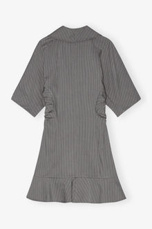 Stripe Suiting Mini Dress | Mirage Gray