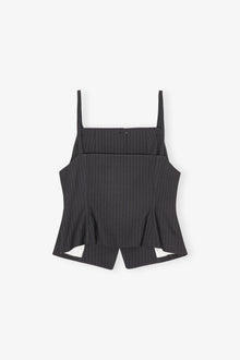 Melange Stripe Suiting Vest Top | Phantom