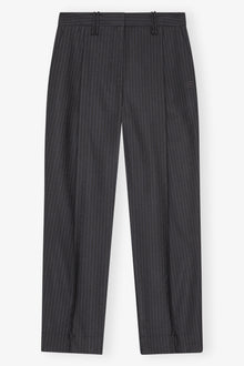 Melange Stripe Suiting Relaxed Pleated Pants | Phantom