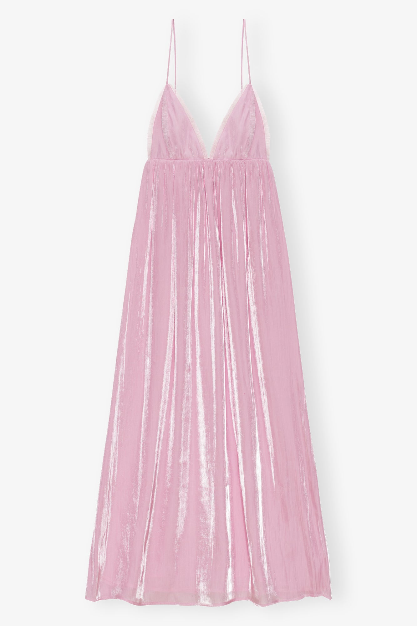 Changeant Satin Strap Dress | Chalk Pink