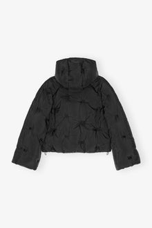 Nylon Tech Puffer Short Jacket | Black