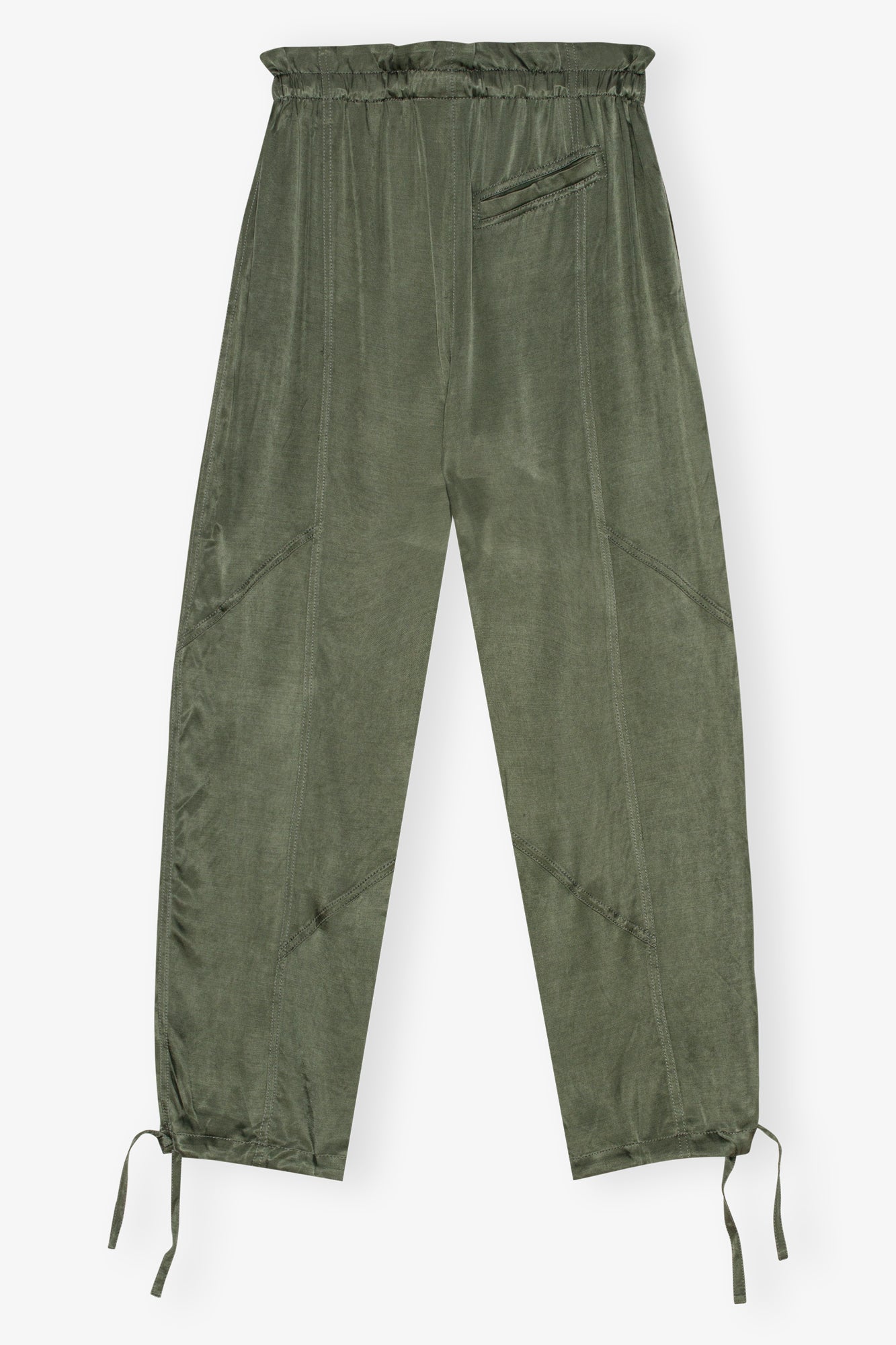 Washed Satin Elasticated Waist Pants | Climbing Ivy