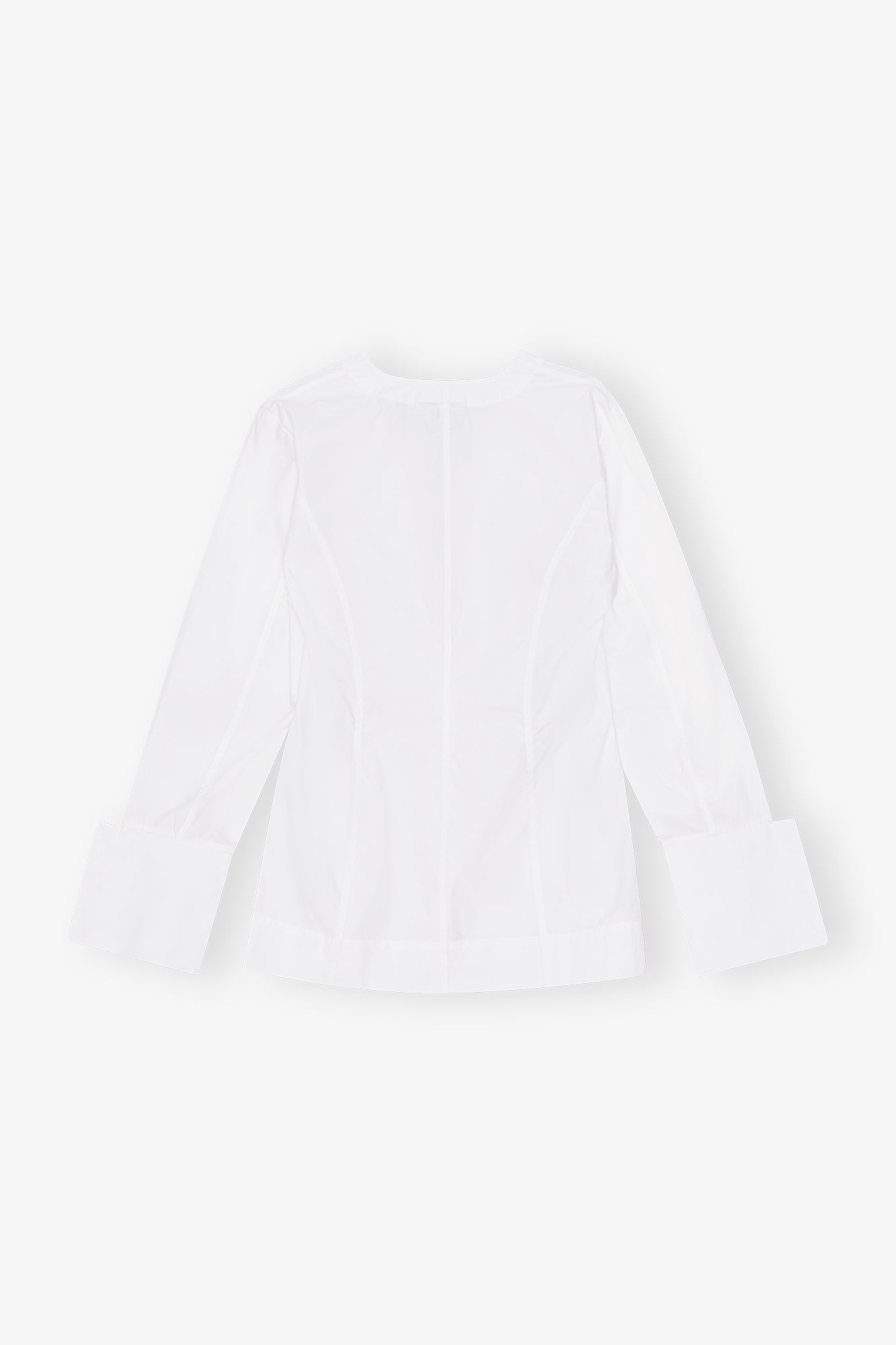 Cotton Poplin V-neck Shirt | Bright White