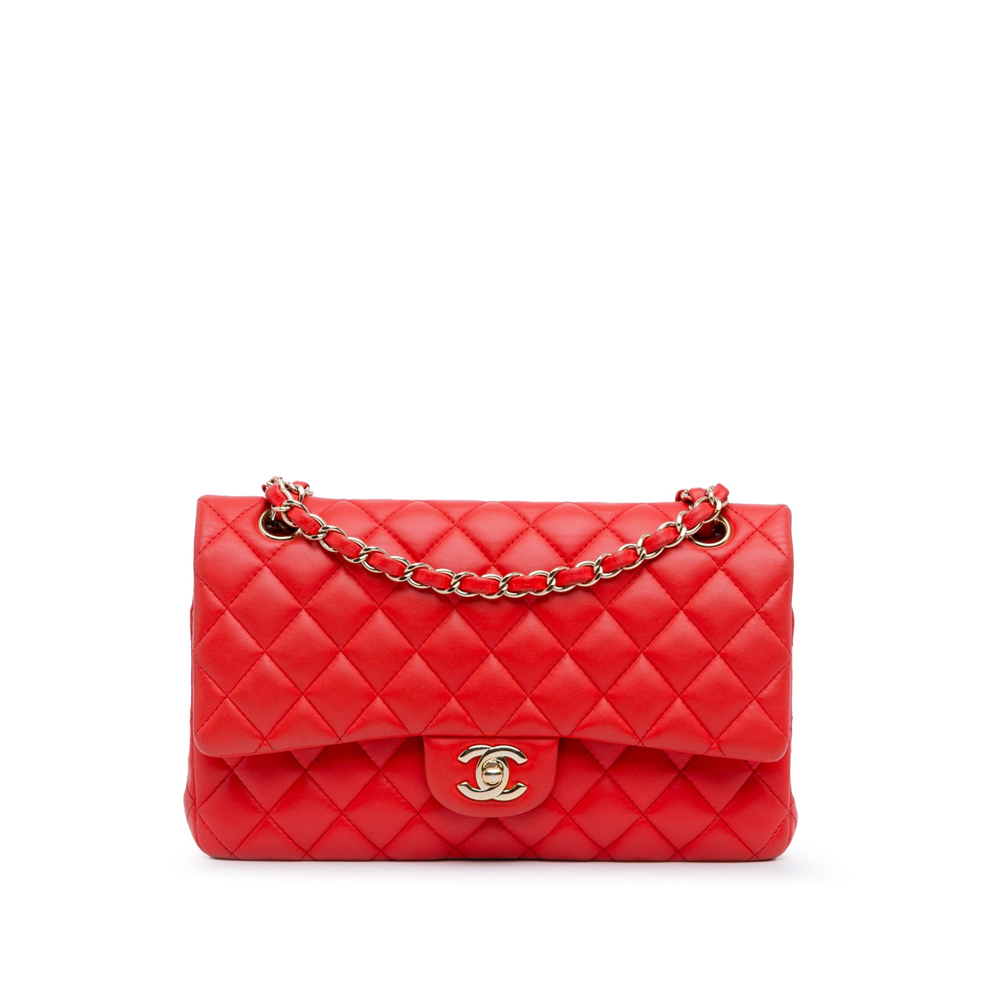 Chanel | Pre-Owned Medium Classic Lambskin Double Flap - II | Red