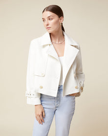 Vegan Leather Jacket | Ivory