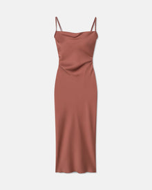 Womens | Fiore Slip-Satin Dress | Brown Terra