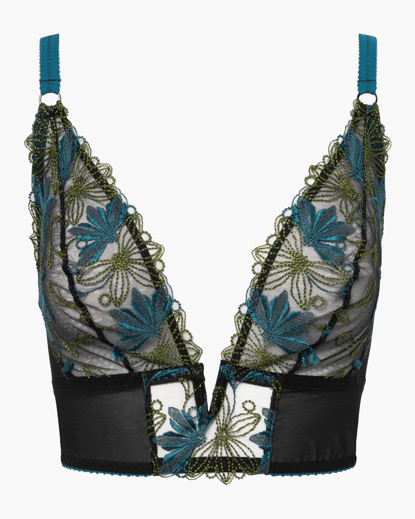 Black Bralette - Fiorita Curvy Longline Bralette